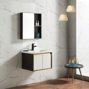 Aluminum Aplite Vanity White and Black Aluminum Aplite Vanity White and Black
